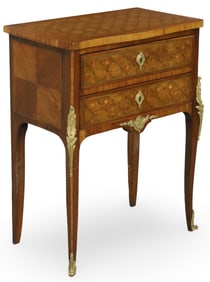 LOUIS XV STYLE BRZ MTD MARQUETRY WRITING TABLE