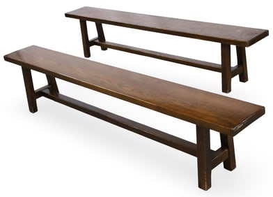 PAIR OF COUNTRY FRENCH OAK BENCHES