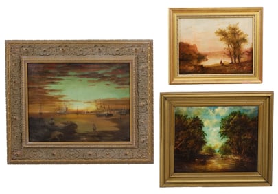 THREE OIL ON CANVAS PTGS, INCL. MELROSE, BLAYLOCK
