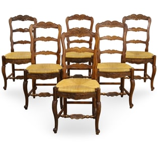 SIX PROVENCAL LOUIS XV STYLE DINING CHAIRS