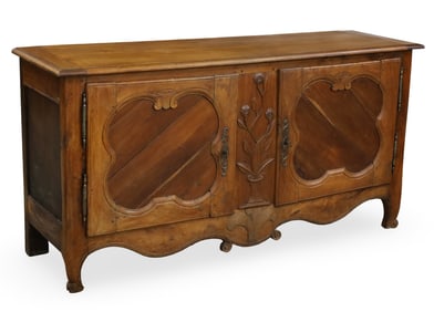 PROVINCIAL CARVED WALNUT BUFFET, 19TH C.