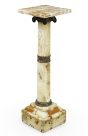 FRENCH ONYX AND BRONZE PEDESTAL