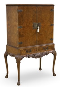 QUEEN ANNE STYLE WALNUT COCKTAIL CABINET