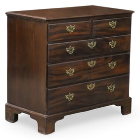 ENGLISH MAHOGANY CHEST OF DRAWERS, 19TH C.