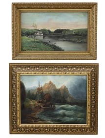 TWO OIL PAINTINGS, MELROSE AND AUGUSTINE