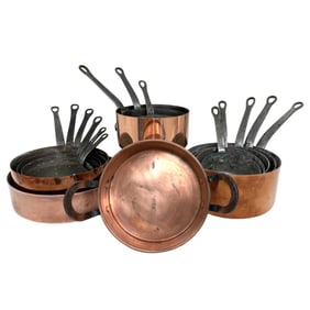 15 PCS FRENCH COPPER COOKWARE