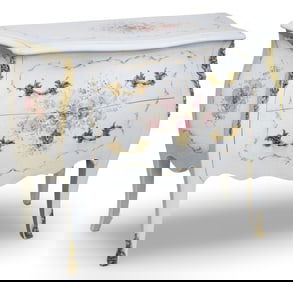 FLORAL PAINTED LOUIS XV COMMODE