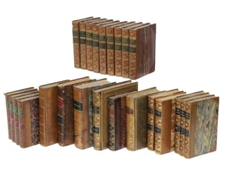 25PC ANTIQUE LEATHER BOUND BOOKS