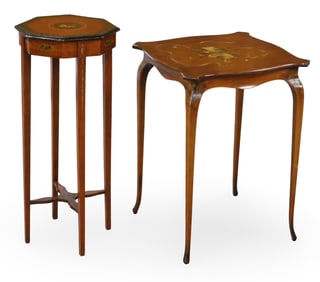 TWO ENGLISH SATINWOOD OCCASSIONAL TABLES