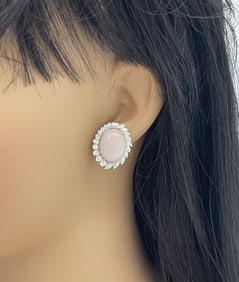 CORAL AND DIAMOND EARRINGS