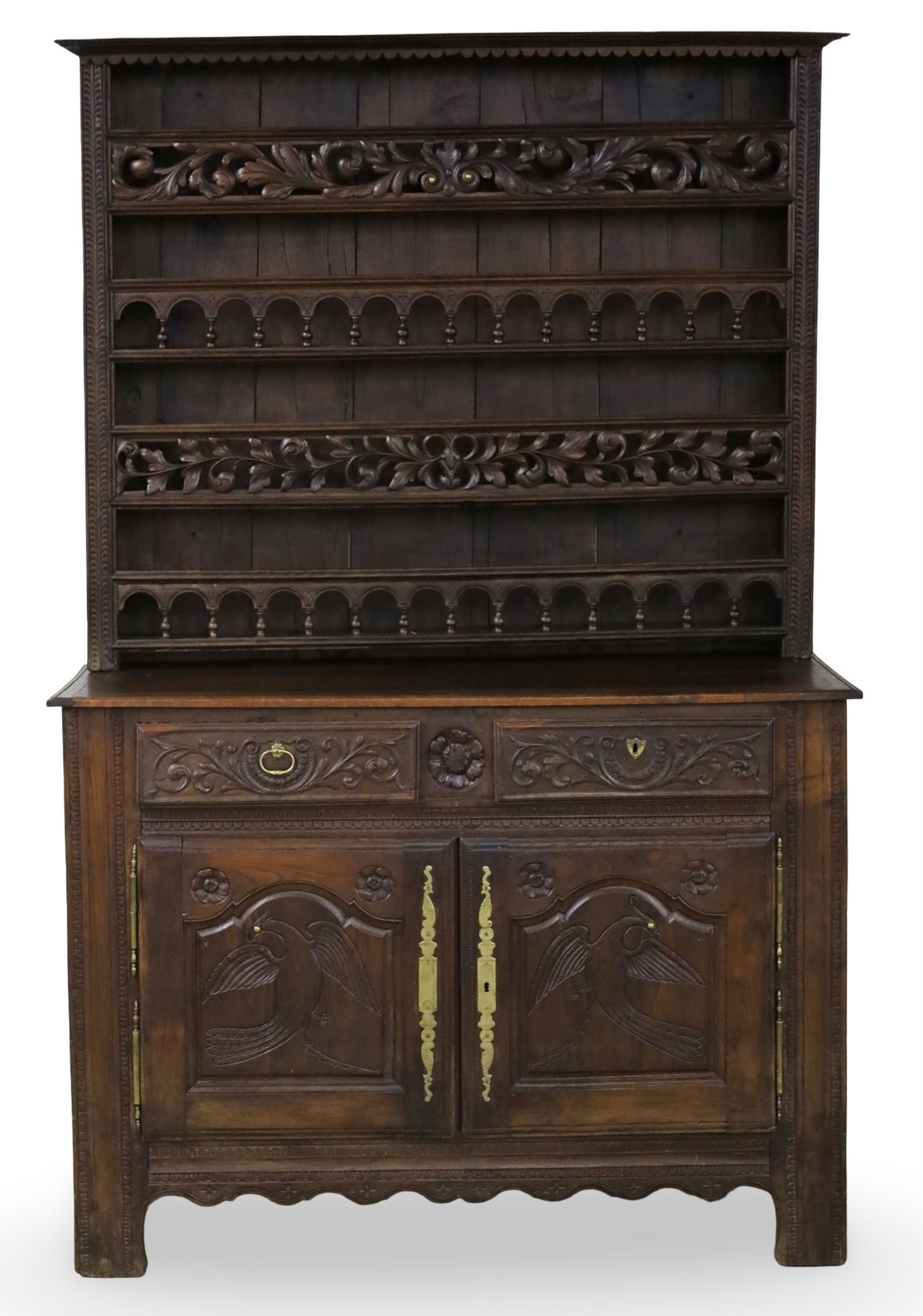 ANTIQUE FRENCH CARVED WALNUT VASSELIER (1 of 4)