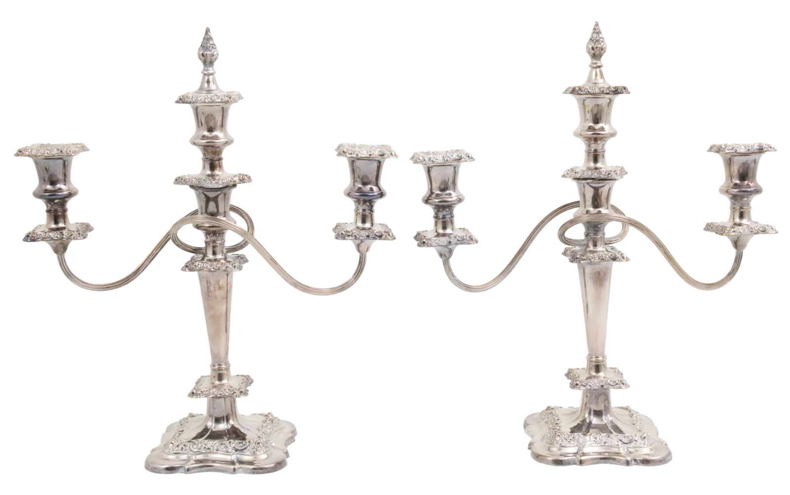PR ENGLISH SILVER PLATED CANDELABRA, BARKER ELLIS (1 of 4)