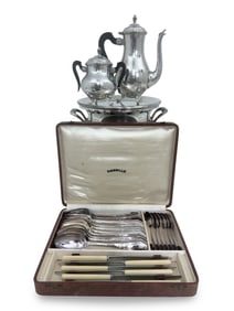 MISC LOT OF ART DECO SILVER PLATE