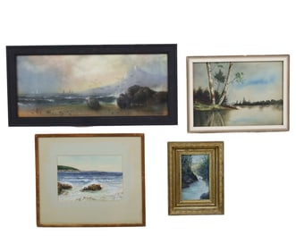 FOUR WATERCOLOR PAINTINGS, LUDWIG, MEEKER, OTHERS
