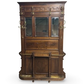ANTIQUE FRENCH WALNUT HALL TREE