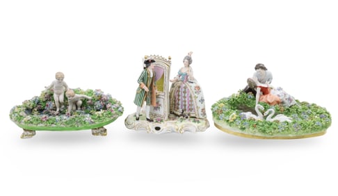 3PC LOT OF BAVARIAN PORCELAIN TABLE MODELS