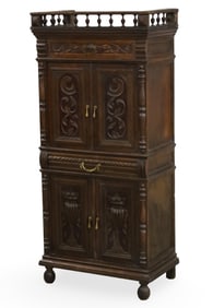 FRENCH RENAISSANCE REVIVAL CARVED OAK CABINET