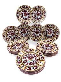 SET OF 18 ITALIAN ROOSTER PLATES