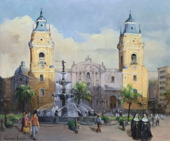 OIL ON CANVAS CITYSCAPE PTG, ROBERT LUVALL