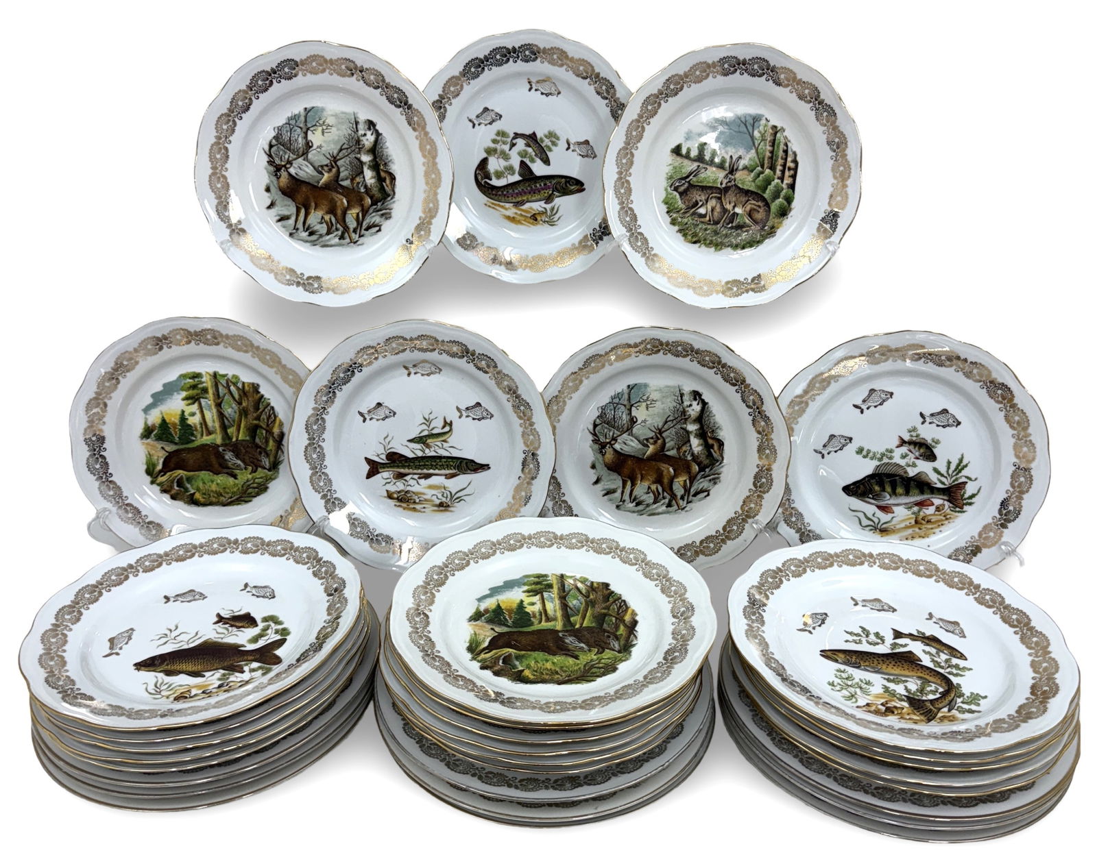 32 PC FRENCH PORCELAIN FISH & GAME SET (1 of 7)