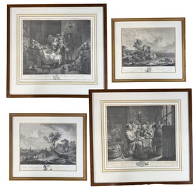 MISC LOT OF 9 PRINTS AND 2 ANTIQUE FRAMES