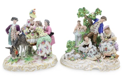 TWO LARGE BAVARIAN PORCELAIN TABLE MODELS