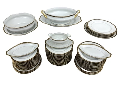 56PC. LIMOGE PORCELAIN DINNER SERVICE