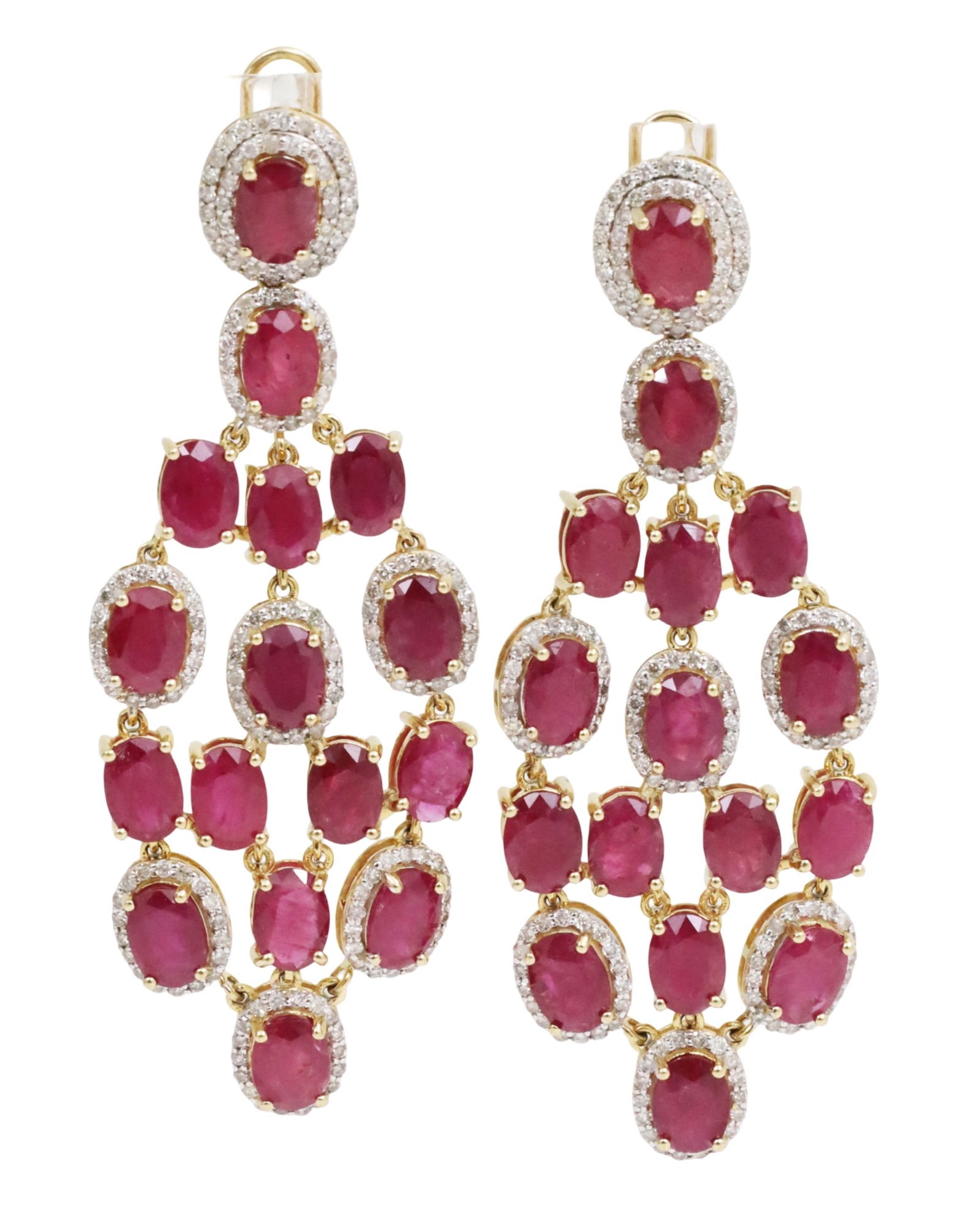 14K RUBY AND DIAMOND EARRINGS - 2