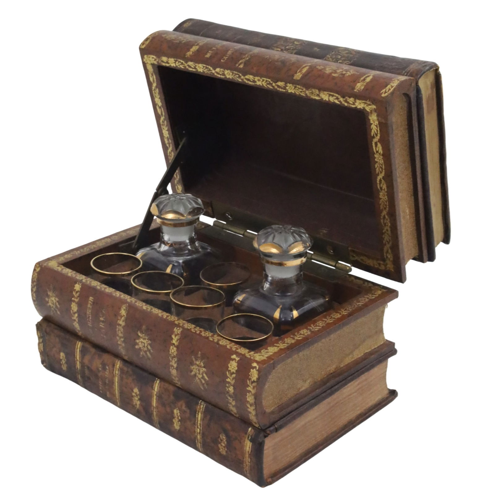 FRENCH LEATHER BOOK FORM TANTALUS (1 of 5)