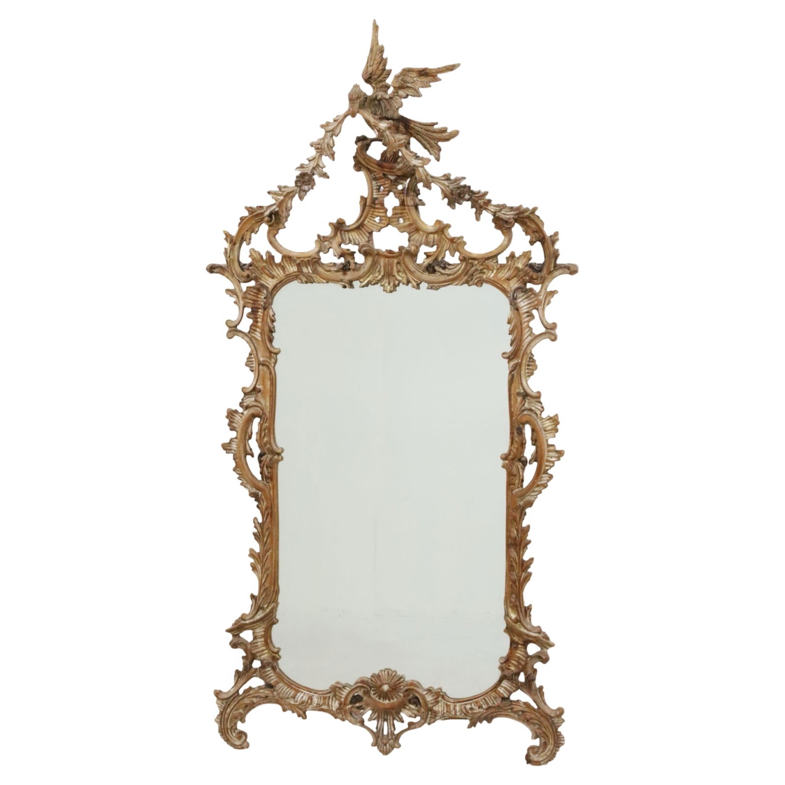 CHIPPENDALE STYLE CARVED WOOD MIRROR (1 of 4)