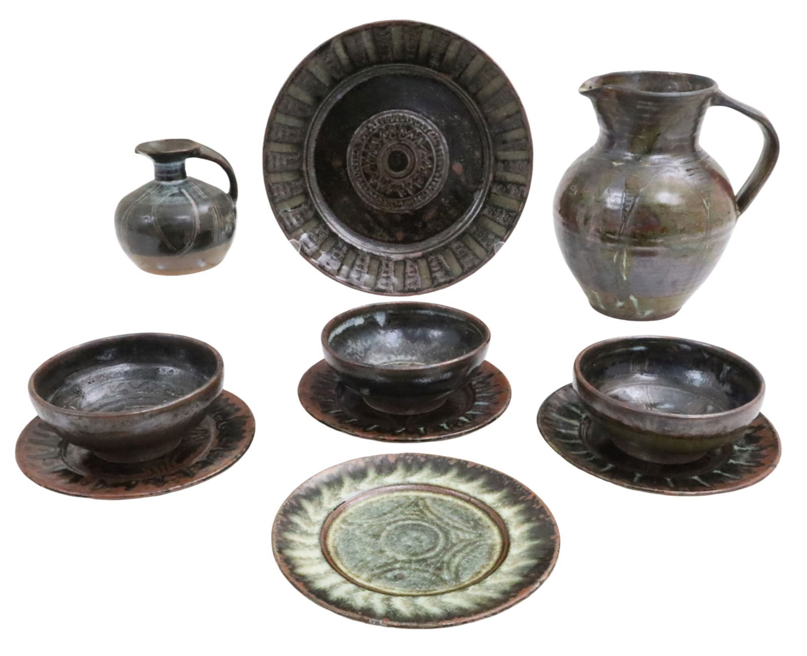10PC LOT OF ABUJA POTTERY (1 of 12)