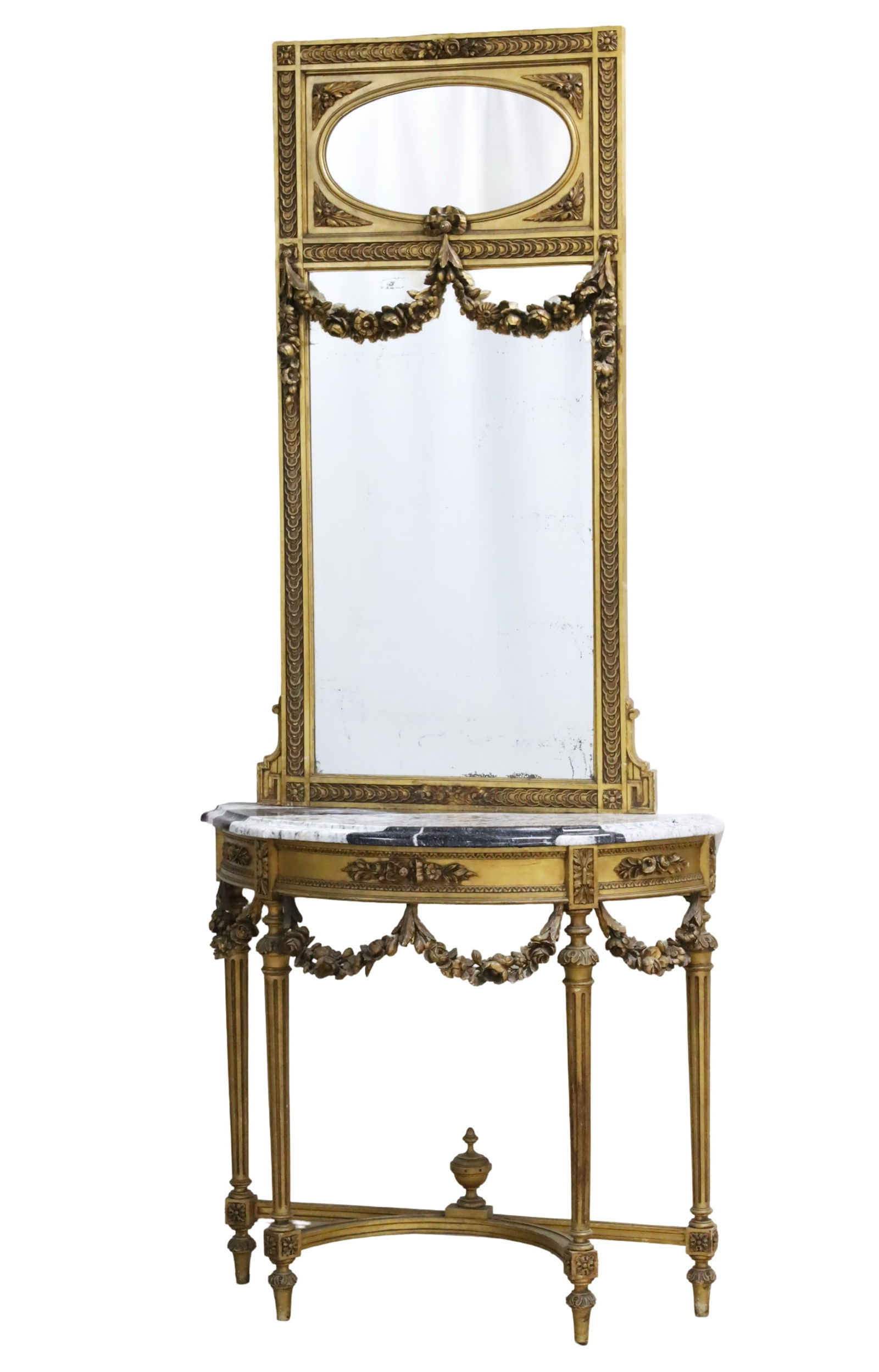 LOUIS XVI STYLE GILTWOOD CONSOLE AND MIRROR (1 of 5)