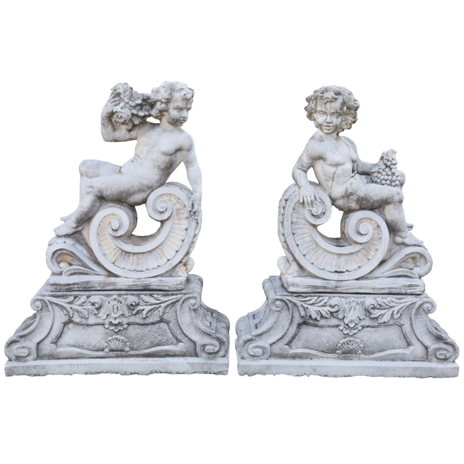 PR CAST STONE PUTTI GARDEN SCULPTURES (1 of 8)