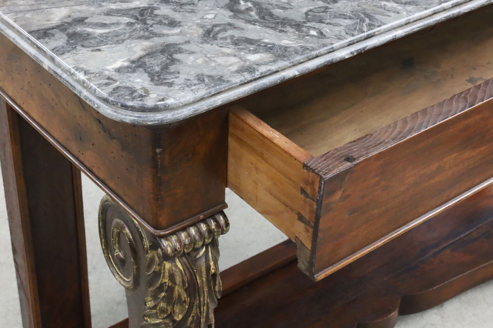 FRENCH REGENCY MARBLE TOP CONSOLE - 5