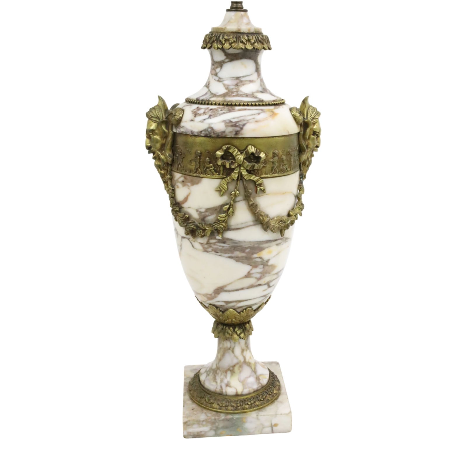 FRENCH BRONZE AND MARBLE URN AS LAMP (1 of 4)