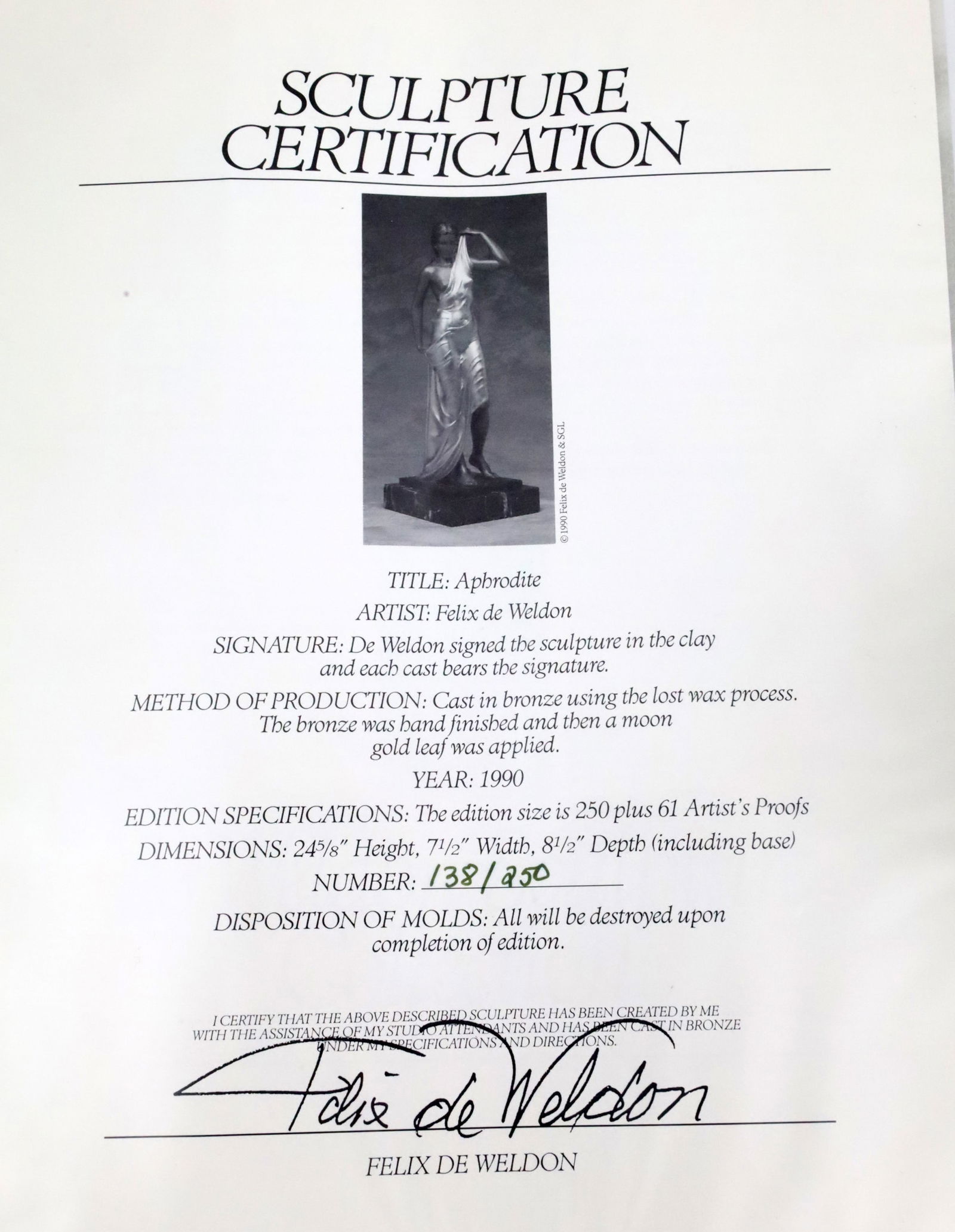 FELIX DE WELDON, APHRODITE - 5