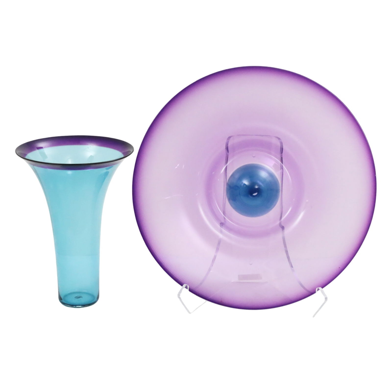 2PC ART GLASS, BALDWIN & GUGGISBERG, NONFOUX (1 of 7)