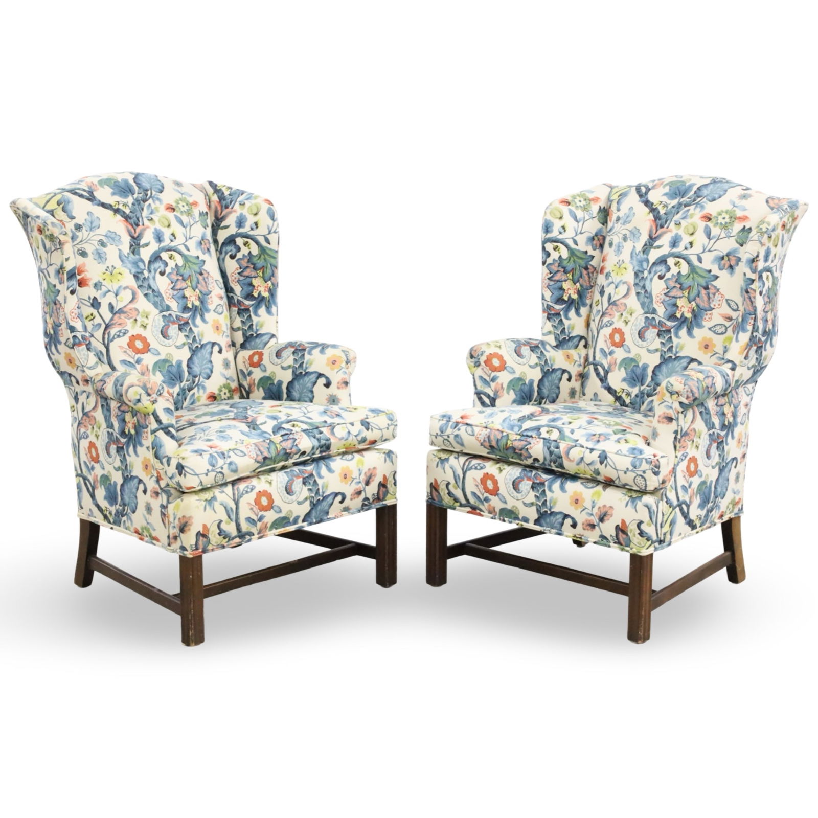 PR CHIPPENDALE STYLE WINGBACK ARMCHAIRS (1 of 3)