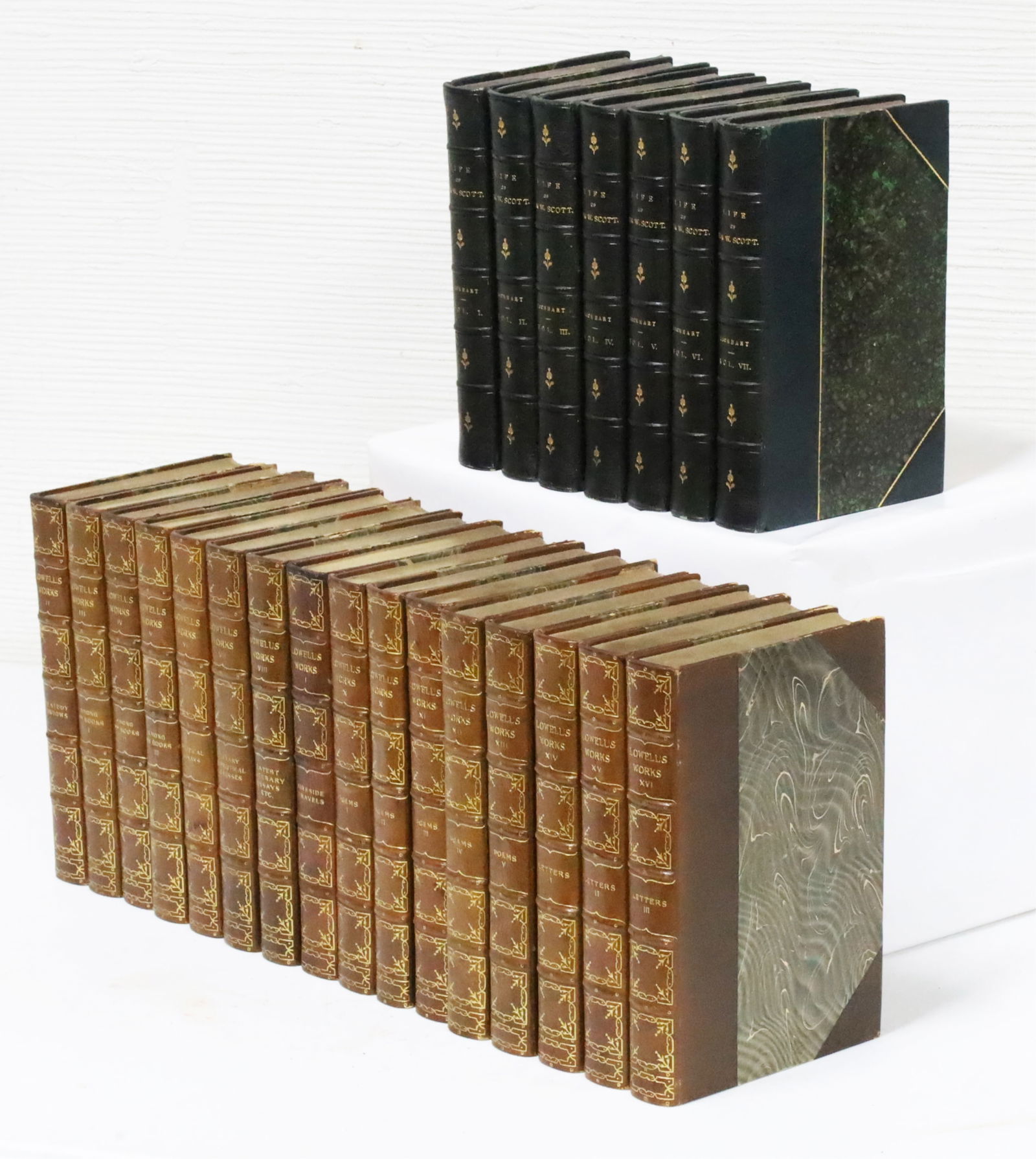 23PC L/B BOOKS, LOWELLS WORKS, LIFE OF SCOTT (1 of 5)