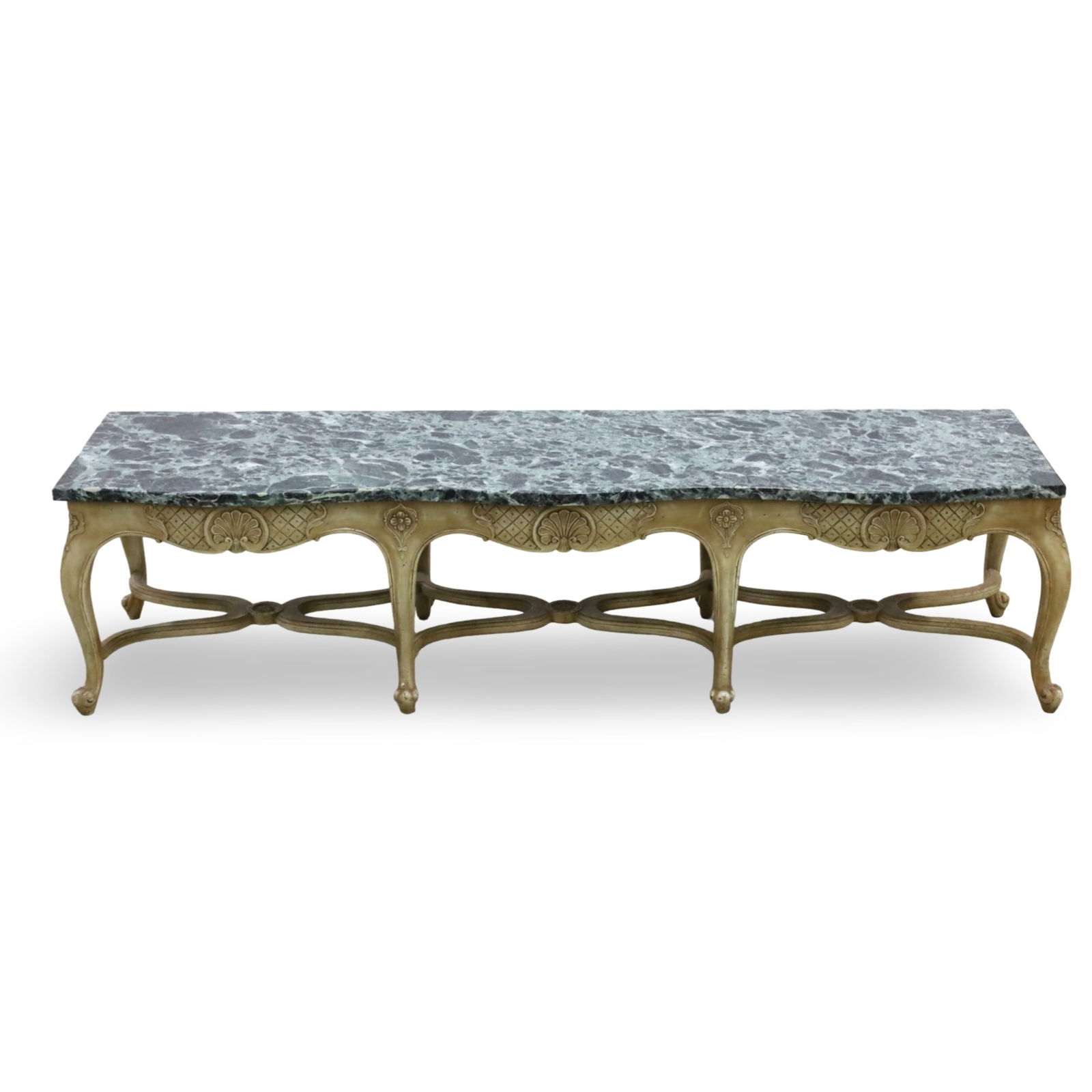 LOUIS XV STYLE MARBLE TOP LOW TABLE OR BENCH (1 of 3)