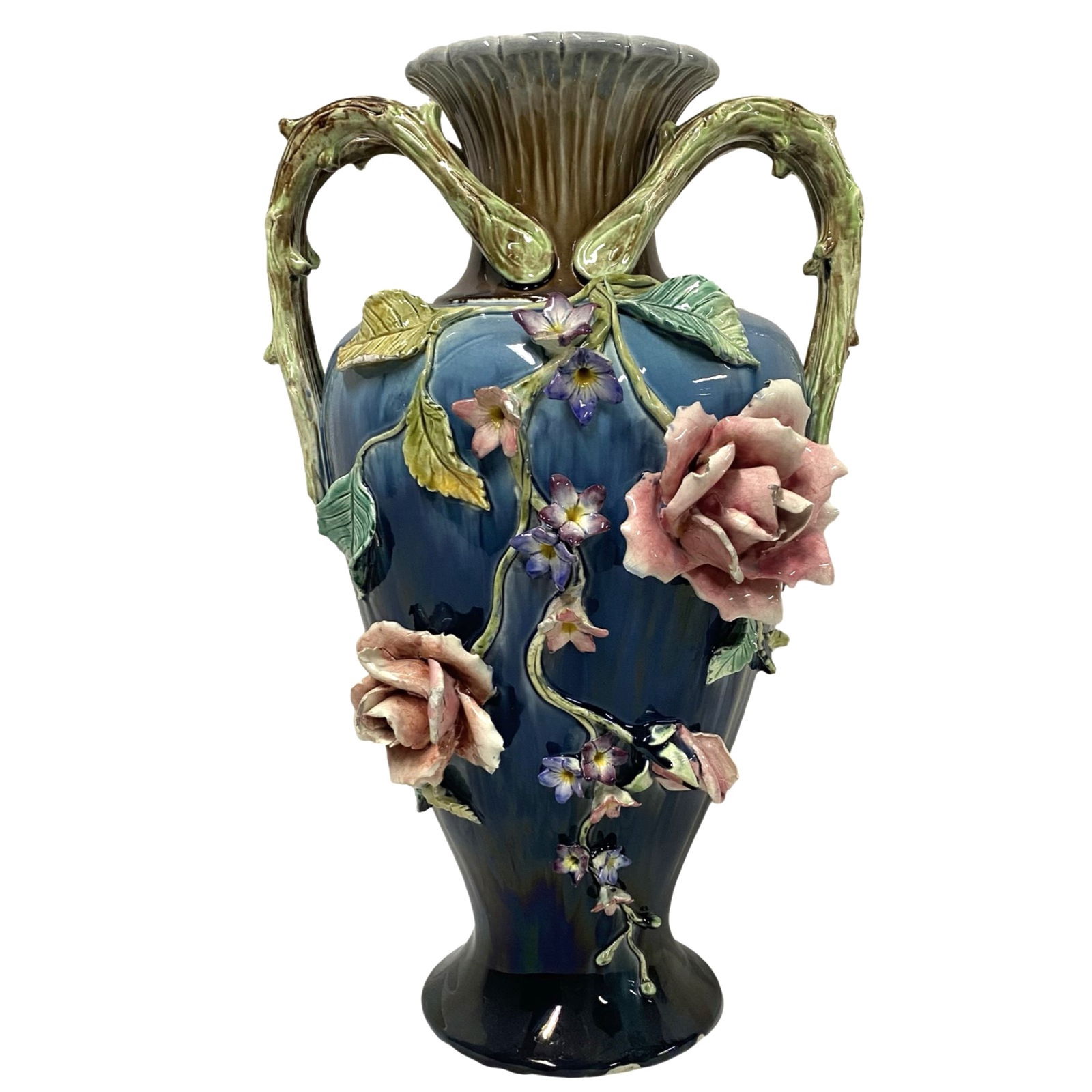 FRENCH BARBOTINE VASE 21"H (1 of 8)