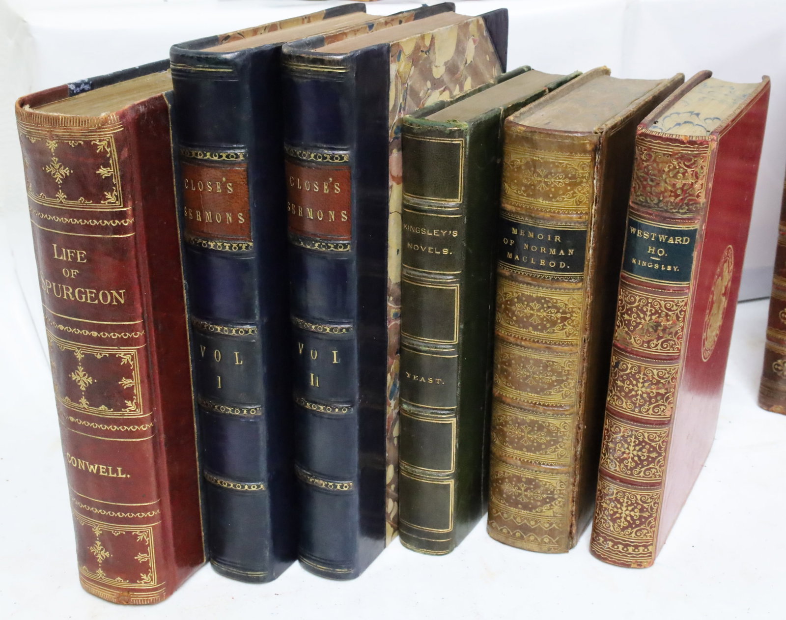 19PC LOT OF ANTIQUE LEATHER BOUND BOOKS - 4