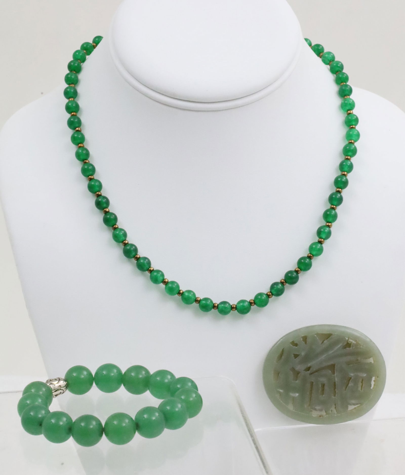 3PC LOT OF JADE JEWELRY (1 of 5)