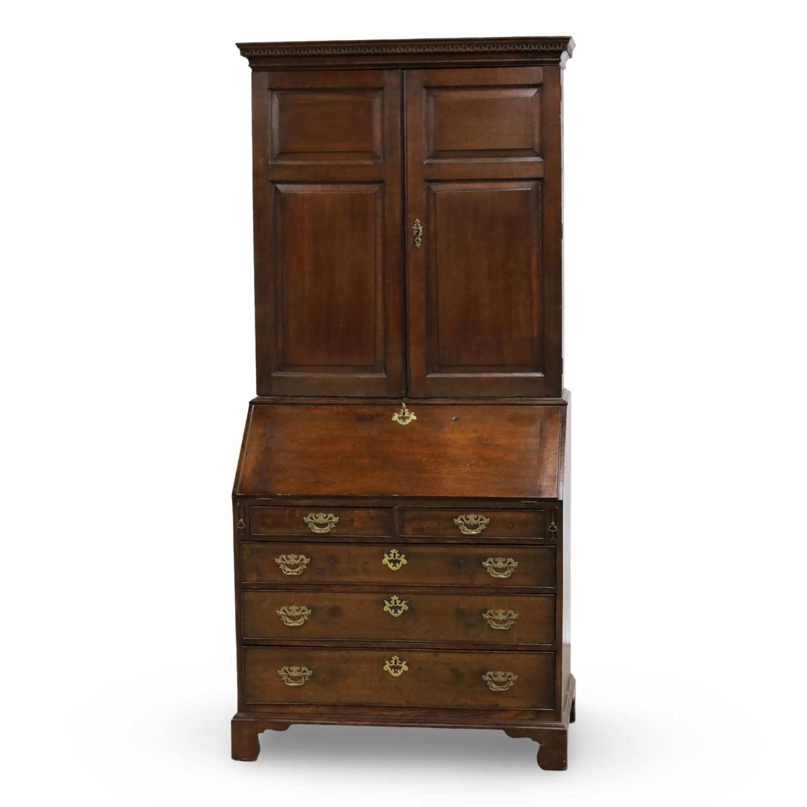 ENGLISH OAK BUREAU BOOKCASE, 19TH C. (1 of 7)