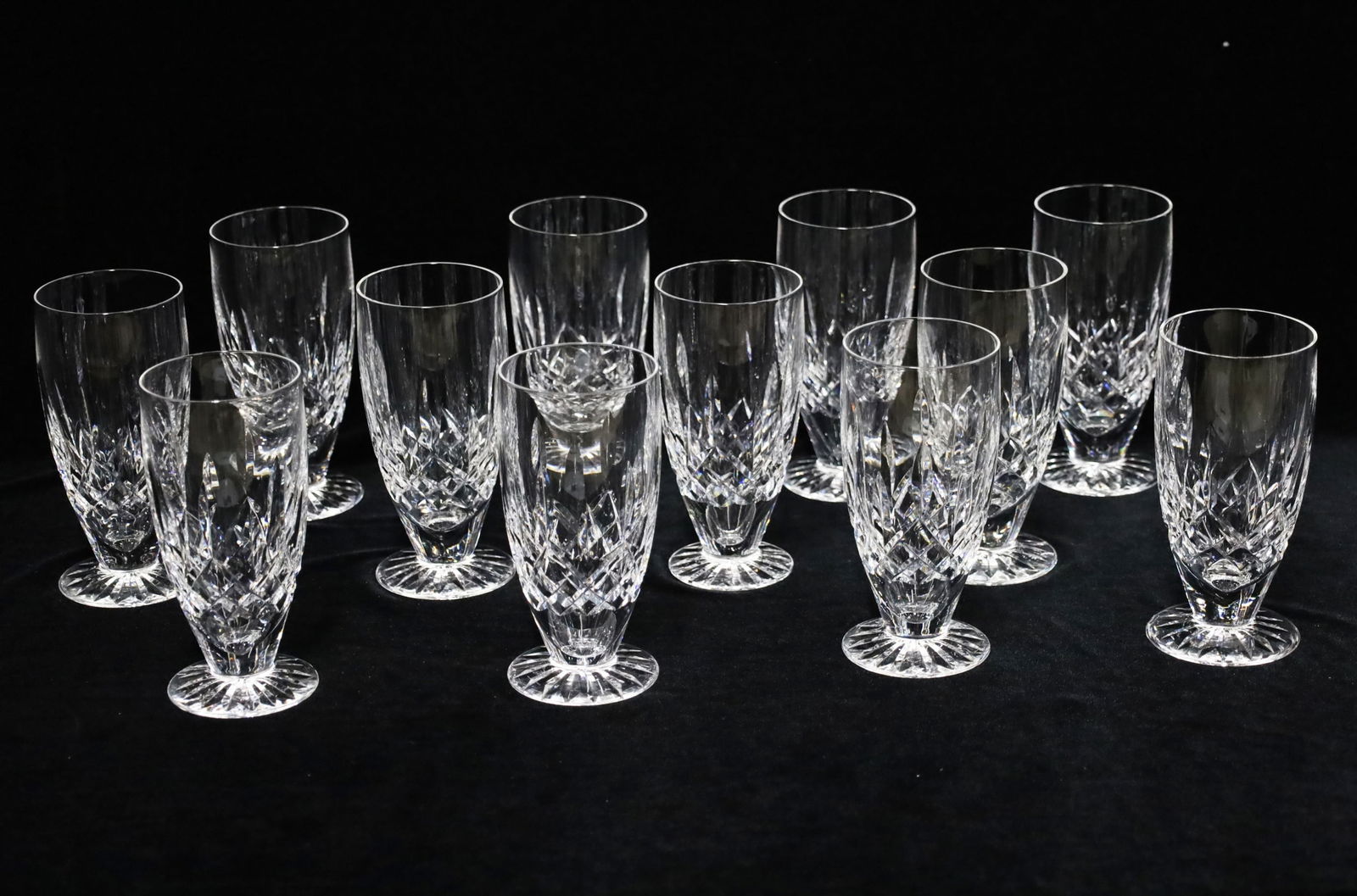 12 WATERFORD CRYSTAL ICED TEA GLASSES, LISMORE (1 of 2)