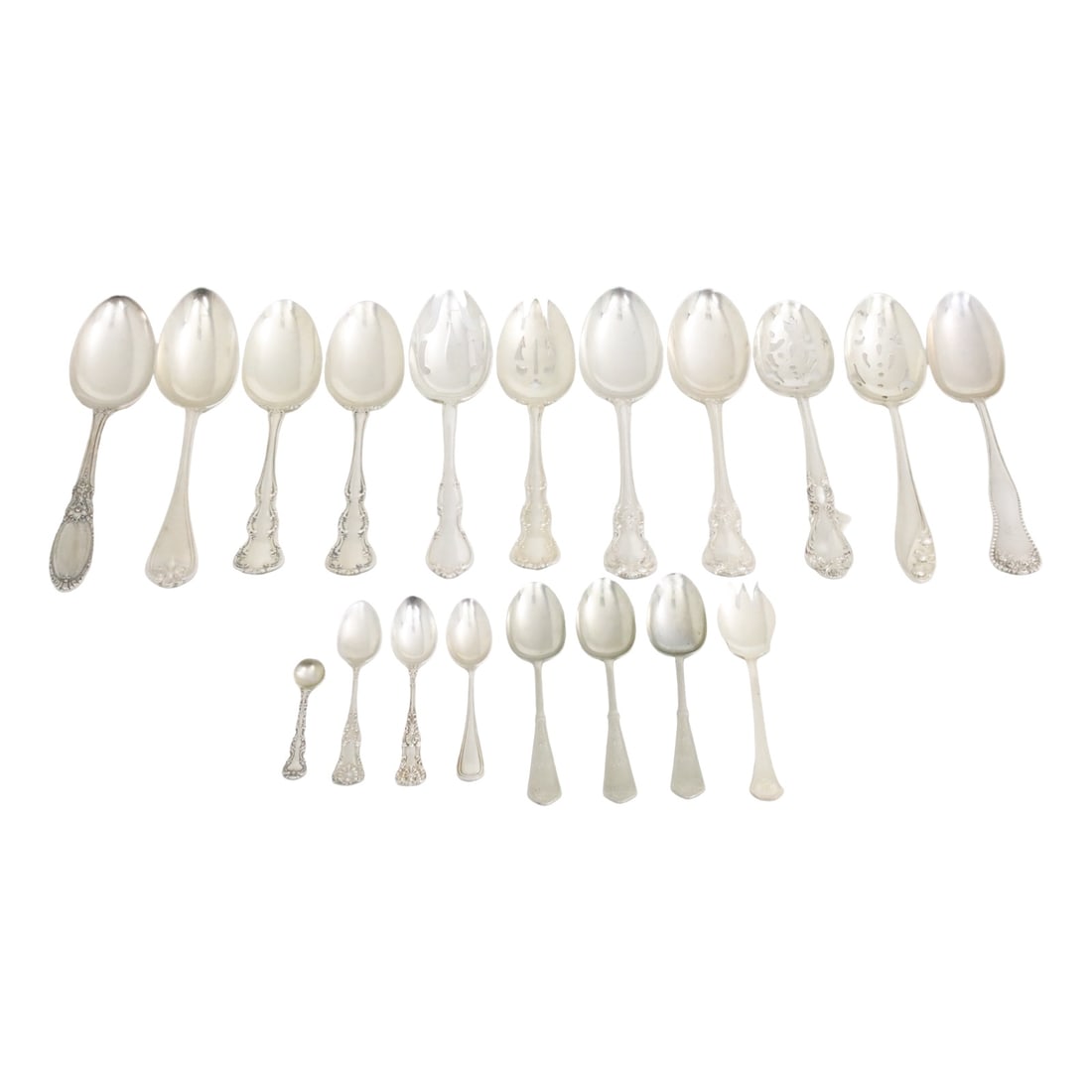 19PC LOT OF STERLING AND SILVER SPOONS, 25 T.O.W. (1 of 8)