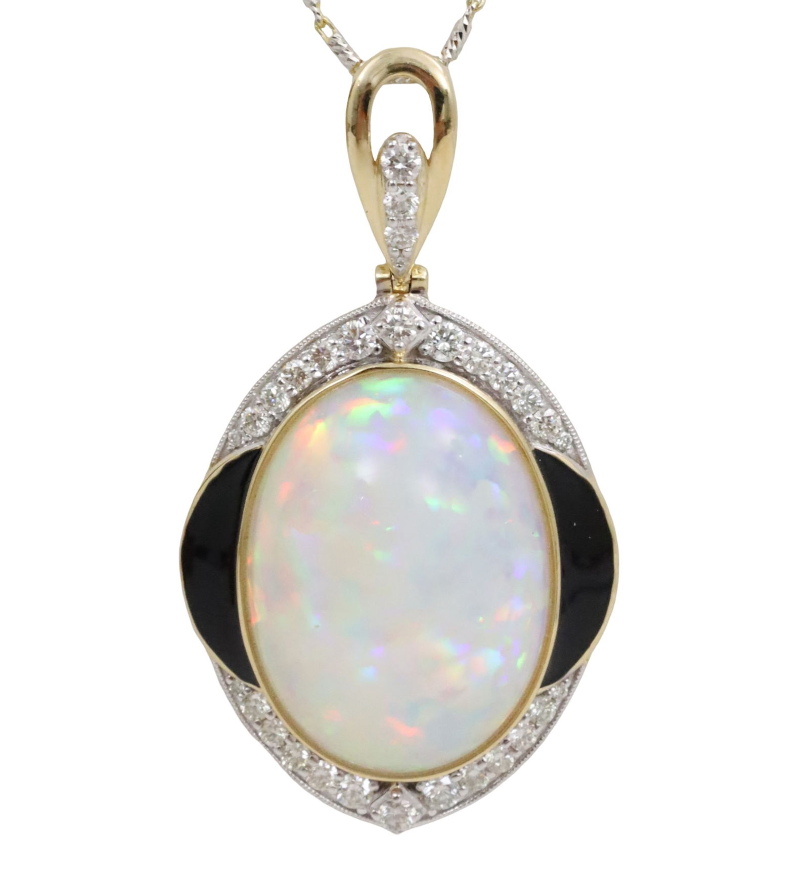 14K OPAL AND DIAMOND PENDANT (1 of 4)