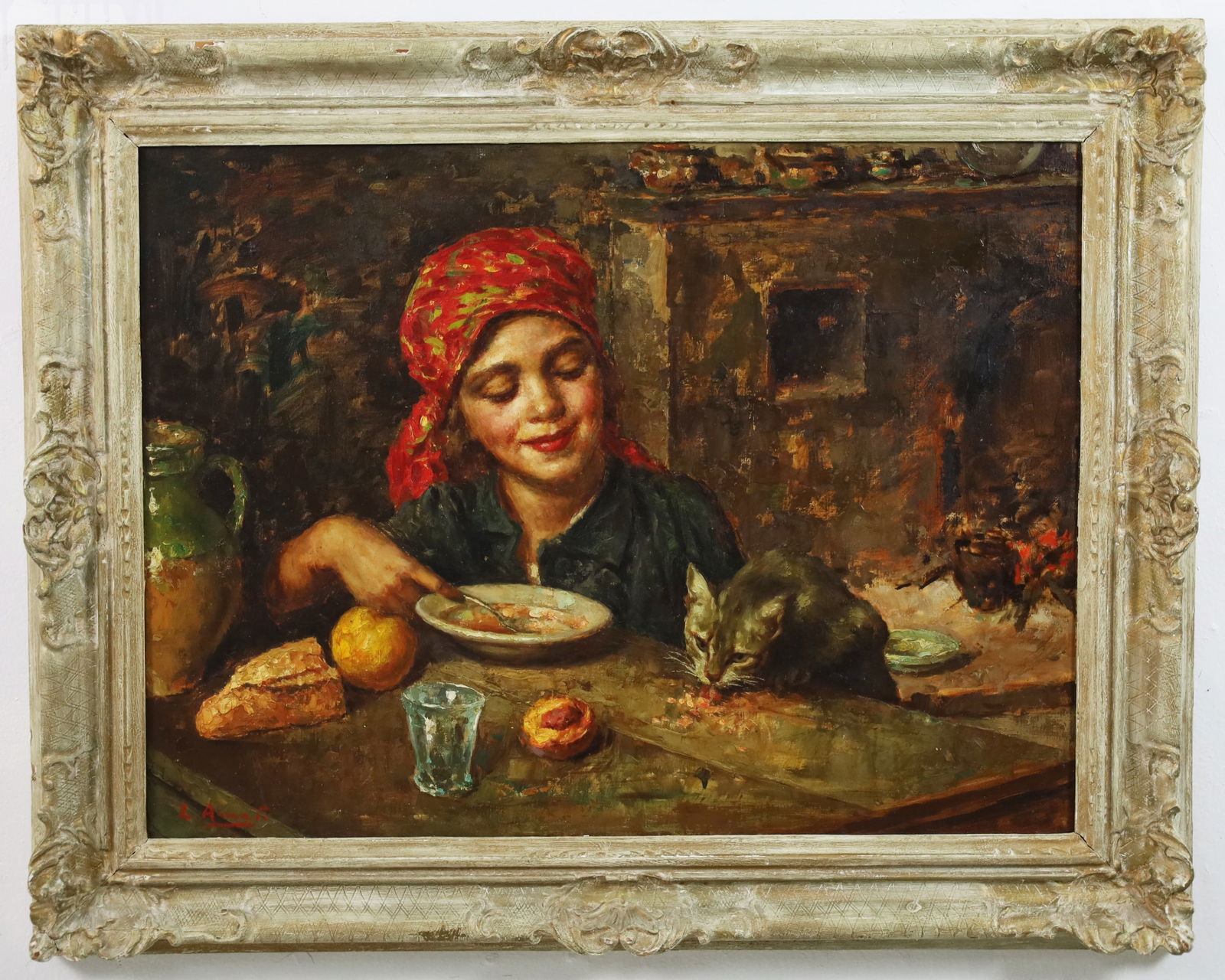 ***SIGNED O/C INTERIOR SCENE PTG - 2