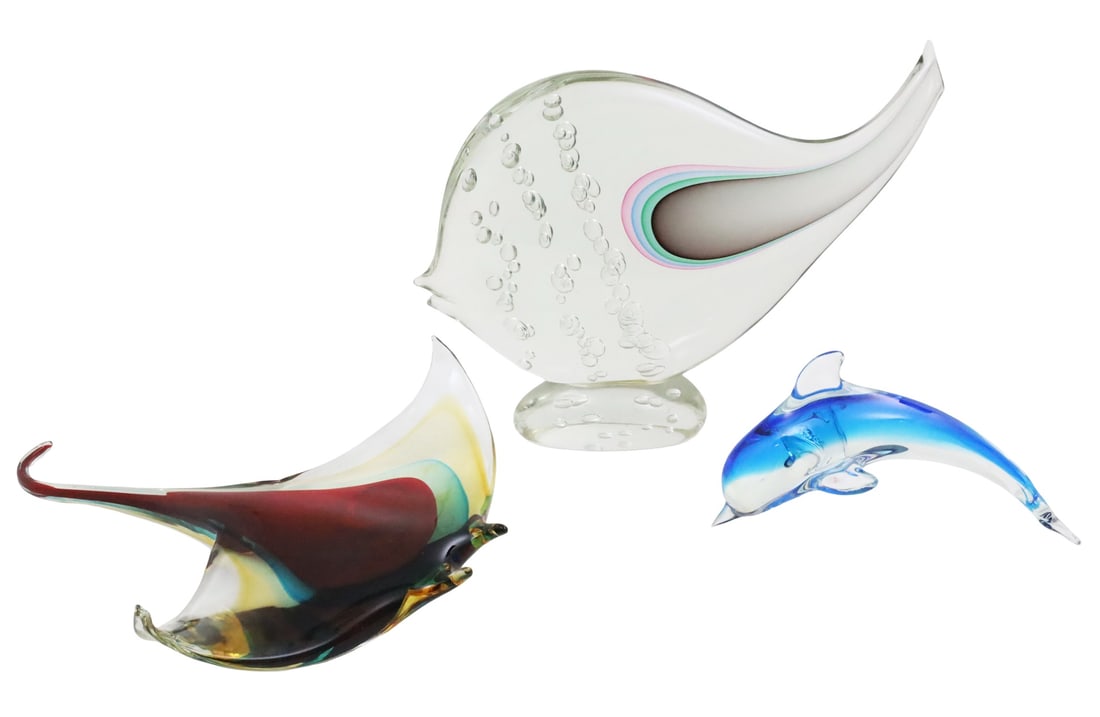 3PC LOT OF MURANO ART GLASS (1 of 7)