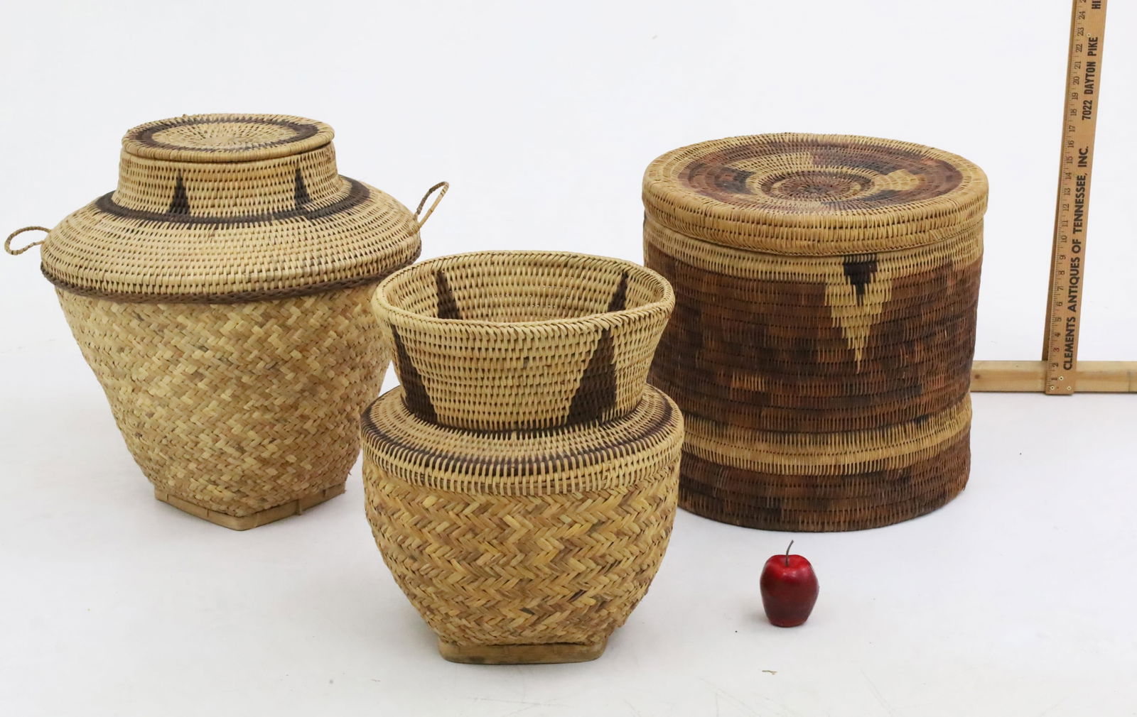 THREE NATIVE AMERICAN WOVEN BASKETS - 2